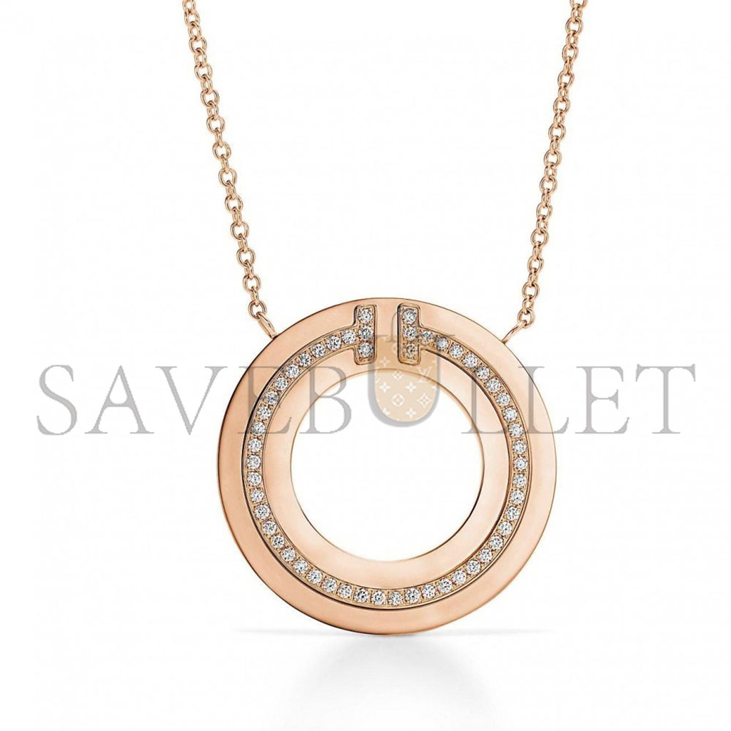 TIFFANY T DIAMOND CIRCLE PENDANT IN 18K ROSE GOLD 62996080